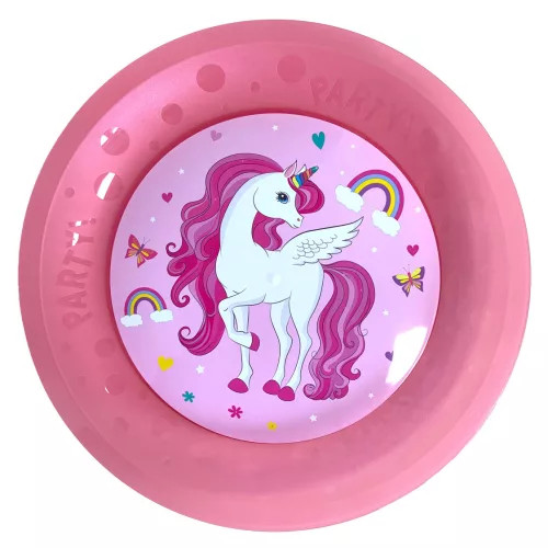 Unicorn Rainbow Colors, 21 cm komplet 4 mikro krožnikov iz plastike