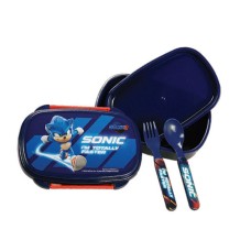 Škatla za malico Sonic the Hedgehog Faster + komplet jedilnega pribora