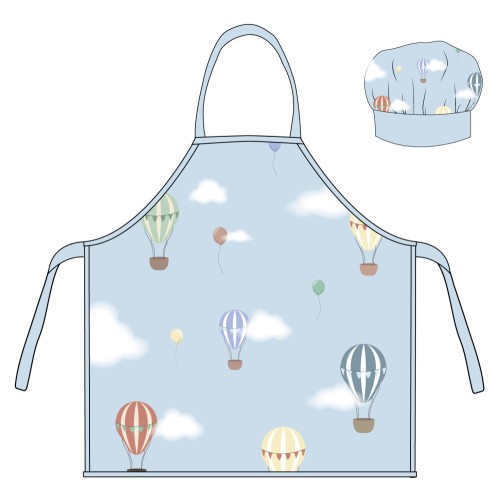 Otroški predpasnik Balloon Blue, moder, 2-delni komplet Otroški predpasnik Balloon Blue, moder, 2-delni komplet