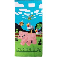 Kopalna brisača Minecraft Jahanje prašička 70 × 140 cm Kopalna brisača Minecraft Jahanje prašička 70 × 140 cm