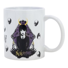 Wednesday Nevermore 325 ml porcelanasta skodelica v darilni škatli