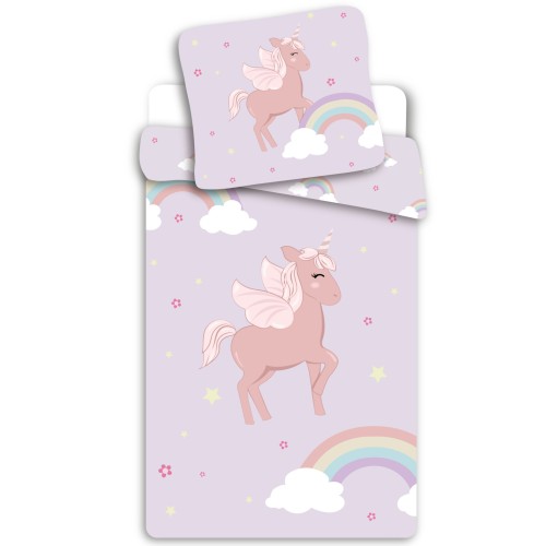 Posteljnina Unicorn Cloudy Pink 140×200cm, 70×90 cm