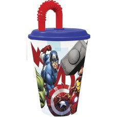 Avengers Rolling Thunder, lonček s slamico plastičen 430 ml Avengers Rolling Thunder, lonček s slamico plastičen 430 ml