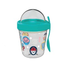 Paw Patrol Heads držalo za prigrizke s pokrovom in žličko 350 ml Paw Patrol Heads držalo za prigrizke s pokrovom in žličko 350 ml
