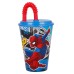 Spiderman Streets, lonček s slamico plastika 430 ml Spiderman Streets, lonček s slamico plastika 430 ml