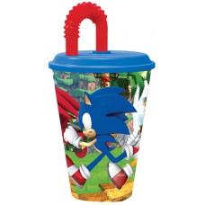 Sonic the Hedgehog Adventure 430 ml plastičen lonček s slamico Sonic the Hedgehog Adventure 430 ml plastičen lonček s slamico