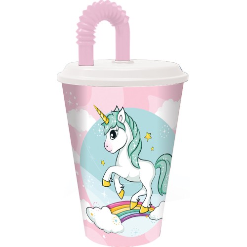 Unicorn Range lonček s slamico, plastika 430 ml Unicorn Range lonček s slamico, plastika 430 ml