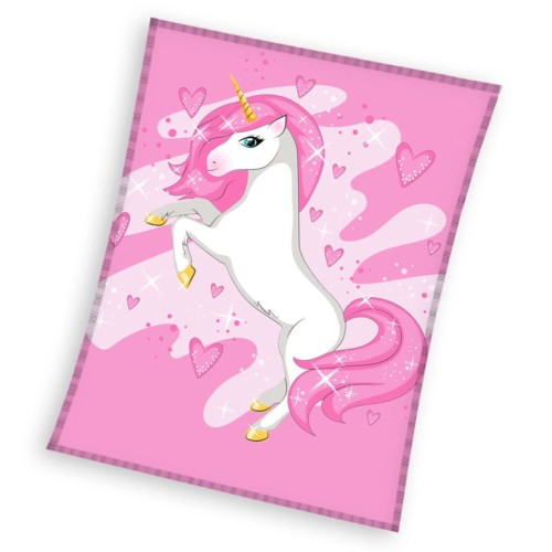 Odeja iz flisa Unicorn Pink Heart 150x200 cm Odeja iz flisa Unicorn Pink Heart 150x200 cm
