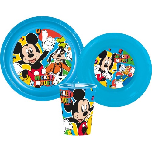 Jedilni set Mickey Mouse Cool Summer - 2 kosa plastični