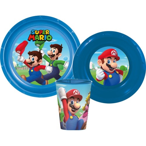 Jedilni set Super Mario Mushroom Kingdom plastični Jedilni set Super Mario Mushroom Kingdom plastični