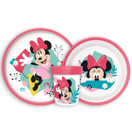 Jedilni set Minnie Mouse Being More Nedrseč, mikroplastični set Jedilni set Minnie Mouse Being More Nedrseč, mikroplastični set