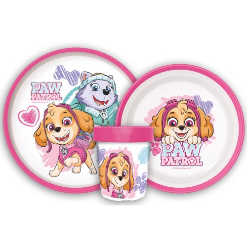 Jedilni set Paw Patrol Sketch, mikroplastični set Jedilni set Paw Patrol Sketch, mikroplastični set