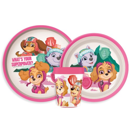 Jedilni set Paw Patrol Superpowers, mikroplastični set Jedilni set Paw Patrol Superpowers, mikroplastični set