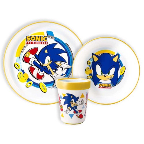 Jedilni set Sonic the Hedgehog Rings, komplet iz mikro plastike