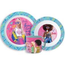 Jedilni set Barbie Elegantni, mikroplastični set s skodelico 265 ml Jedilni set Barbie Elegantni, mikroplastični set s skodelico 265 ml