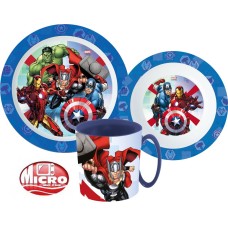 Jedilni set Avengers Rolling Thunder, mikroplastični set s skodelico 350 ml Jedilni set Avengers Rolling Thunder, mikroplastični set s skodelico 350 ml