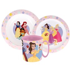 Jedilni set Disney Princess True, mikroplastični set s skodelico 350 ml Jedilni set Disney Princess True, mikroplastični set s skodelico 350 ml
