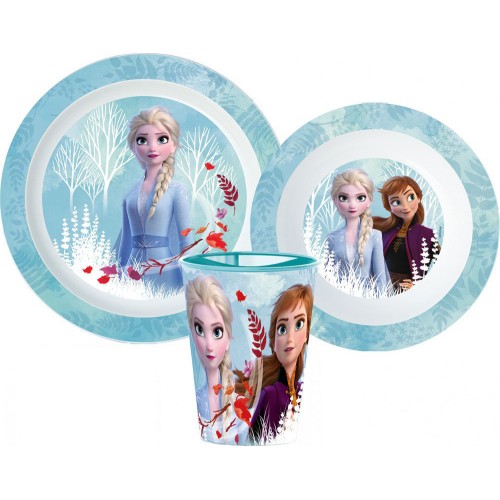 Namizni pribor Disney Frozen Blue Forest, komplet mikroplastike, s skodelico 260 ml Namizni pribor Disney Frozen Blue Forest, komplet mikroplastike, s skodelico 260 ml