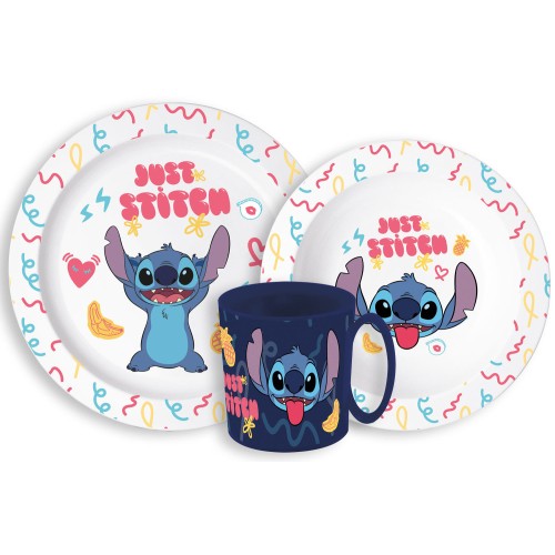 Jedilni set Disney Lilo and Stitch Palms, mikroplastični set s skodelico 265 ml Jedilni set Disney Lilo and Stitch Palms, mikroplastični set s skodelico 265 ml