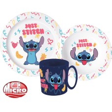Jedilni set Disney Lilo and Stitch Palms, mikroplastični set s 350 ml skodelico Jedilni set Disney Lilo and Stitch Palms, mikroplastični set s 350 ml skodelico