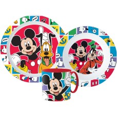 Jedilni set Mickey Mouse Better Together, plastični komplet za mikrovalovno pečico s skodelico 265 ml Jedilni set Mickey Mouse Better Together, plastični komplet za mikrovalovno pečico s skodelico 265 ml
