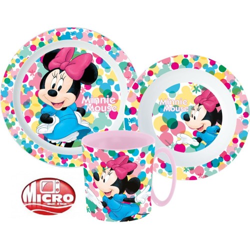 Jedilni set Minnie Mouse Feel Good, mikroplastika s skodelico 350 ml Jedilni set Minnie Mouse Feel Good, mikroplastika s skodelico 350 ml
