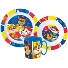 Jedilni set Paw Patrol Pup Power, mikroplastični set s skodelico 350 ml Jedilni set Paw Patrol Pup Power, mikroplastični set s skodelico 350 ml