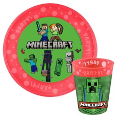 Jedilni set Minecraft Party mikro premium plastični komplet Jedilni set Minecraft Party mikro premium plastični komplet