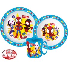 Jedilni set Spidey Spidey, mikroplastični set s skodelico 350 ml