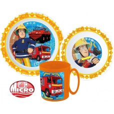 Jedilni set Fireman Sam Rescue Mission, mikroplastični set s 350 ml skodelico Jedilni set Fireman Sam Rescue Mission, mikroplastični set s 350 ml skodelico