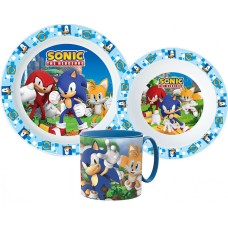 Jedilni set Sonic the Hedgehog Adventure, mikroplastični set s skodelico 265 ml Jedilni set Sonic the Hedgehog Adventure, mikroplastični set s skodelico 265 ml
