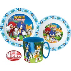 Jedilni set Sonic the Hedgehog Adventure, mikroplastični set s skodelico 350 ml Jedilni set Sonic the Hedgehog Adventure, mikroplastični set s skodelico 350 ml