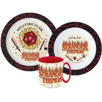 Jedilni set Stranger Things Upside Down, mikroplastični set s skodelico 350 ml