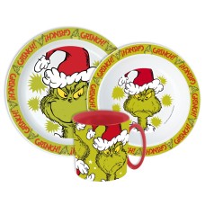 Jedilni set Grinch Christmas Mischief, mikroplastika s skodelico 390 ml