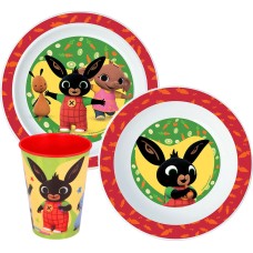 Jedilni set Bing Happy Bunny, mikroplastični set, s skodelico 260 ml Jedilni set Bing Happy Bunny, mikroplastični set, s skodelico 260 ml