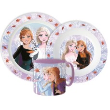 Jedilni set Frozen Jesenski listi, mikroplastični set s skodelico 265 ml