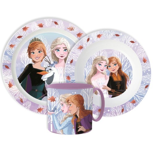 Jedilni set Frozen Jesenski listi, mikroplastični set s skodelico 265 ml Jedilni set Frozen Jesenski listi, mikroplastični set s skodelico 265 ml