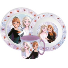 Jedilni set Frozen Jesenski listi, mikroplastični set s skodelico 390 ml