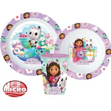 Jedilni set Gabby's Dollhouse Kitty Magic, mikroplastični set, s skodelico 260 ml