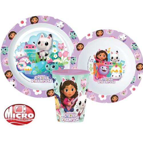 Jedilni set Gabby's Dollhouse Kitty Magic, mikroplastični set, s skodelico 260 ml Jedilni set Gabby's Dollhouse Kitty Magic, mikroplastični set, s skodelico 260 ml