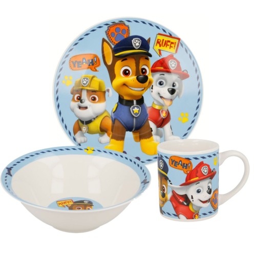 Jedilni set Paw Patrol Boy Icons v darilni škatli, porcelan