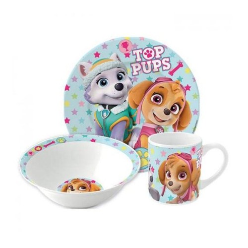 Jedilni set Paw Patrol Girl Stars v darilni škatli, porcelan
