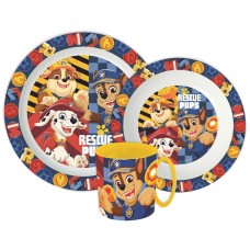 Jedilni set Paw Patrol Rescue Pups, mikroplastični set s skodelico 390 ml Jedilni set Paw Patrol Rescue Pups, mikroplastični set s skodelico 390 ml