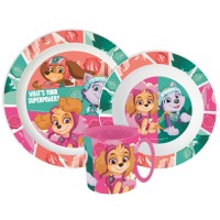 Jedilni set Paw Patrol Superpowers, mikroplastični set s skodelico 390 ml
