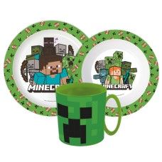 Jedilni set Minecraft Pixelcraft, mikroplastični set s 390 ml vrčkom Jedilni set Minecraft Pixelcraft, mikroplastični set s 390 ml vrčkom