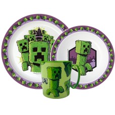 Jedilni set Minecraft, mikroplastični set s 390 ml skodelico Jedilni set Minecraft, mikroplastični set s 390 ml skodelico