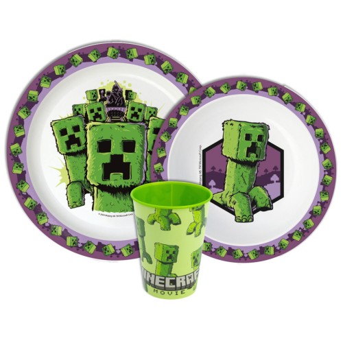 Jedilni set Minecraft, mikroplastični set, skodelica 260 ml