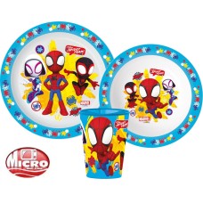 Jedilni set Spiderman Spidey Team, mikroplastični set, s skodelico 260 ml