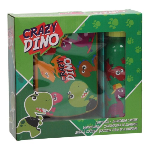 Dinosaur Crazy škatla za sendviče + aluminijasta steklenica komplet