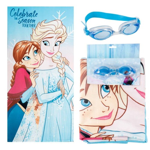 Kopalna brisača Frozen Celebrate + plavalna očala komplet Kopalna brisača Frozen Celebrate + plavalna očala komplet